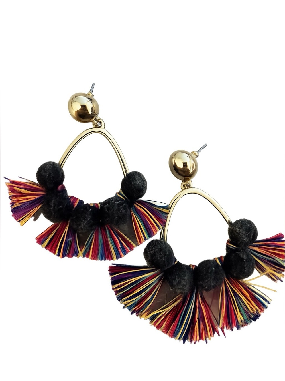 Baublebar Boho Tassel Earrings Colorful Statement Jewelry Festival Casual Trendy